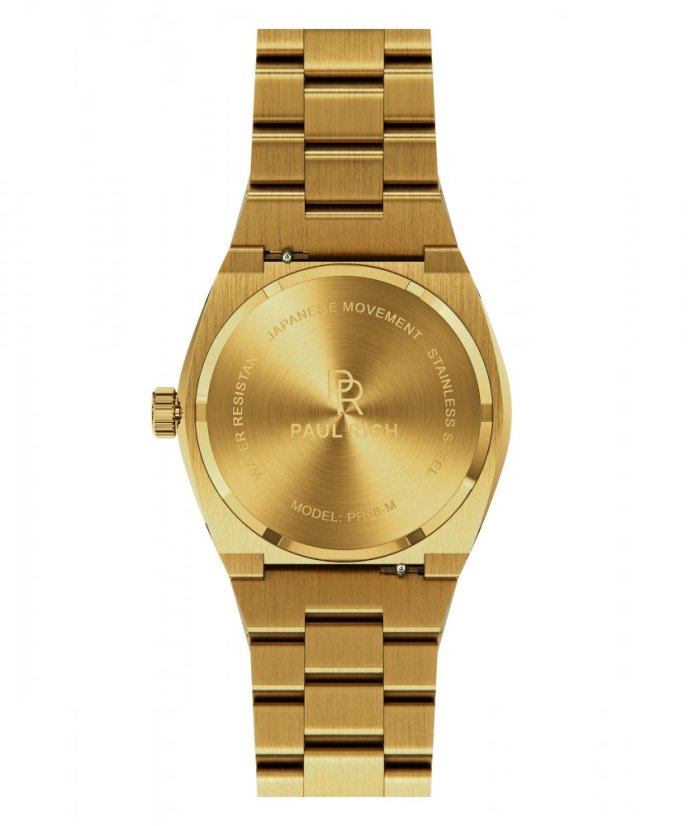 Men's Paul Rich gold watch with steel strap Signature Frosted - Sultan's Ruby 45MM