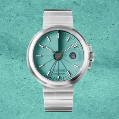 Muški srebrni sat 22Designstudio Watches sa čeličnim remenom Concrete Sport Green 45MM Automati