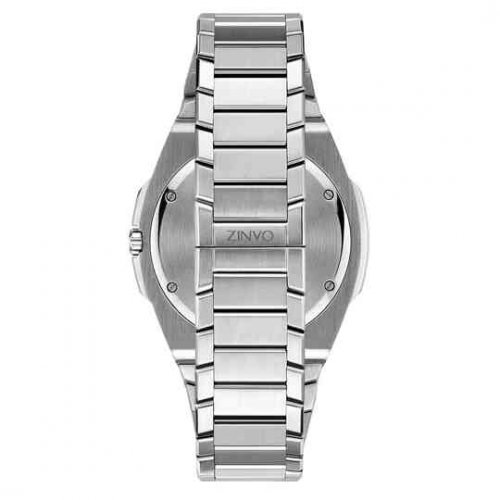 Men's silver Zinvo Watches watch with steel strap Rival - Silver 44MM