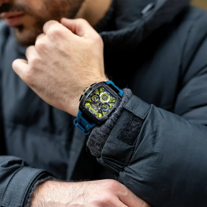 Černé pánské hodinky Ralph Christian s gumovým páskem The Intrepid Sport - Midnight Venom 42,5MM