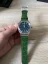 Silver men's Paul Rich watch with a genuine Star Dust - Leather Green Silver 45MM