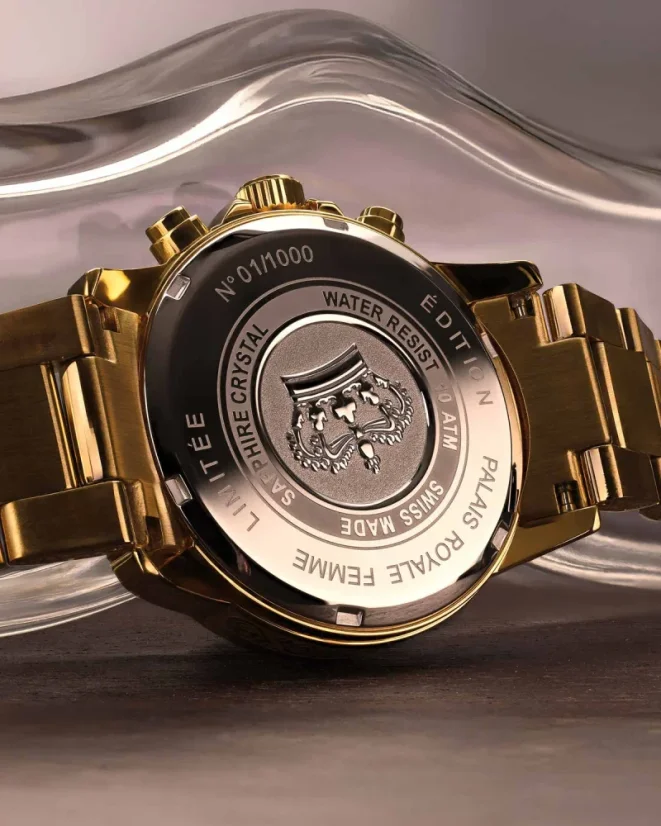 Women's gold Louis XVI watch with steel strap Palais Royale Woman With Diamond 6005 - Gold 38MM