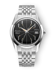 Reloj Nivada Grenchen plata de caballero con correa de acero Antarctic Spider 35011M04 35M