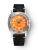 Men's silver Nivada Grenchen watch with leather strap Orange Depthmaster 14127A15 39MM Automatic