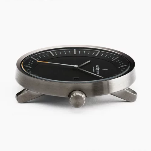 Relógio Nordgreen preto para homem com pulseira de aço Philosopher Black Dial - 3-Link / Gun Metal 36 MM