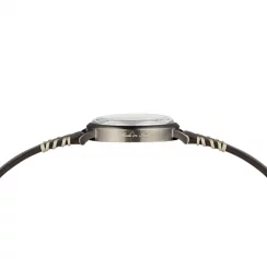 Stříbrné pánské hodinky Out Of Order s koženým páskem Firefly 41 Marrone Scuro 41MM