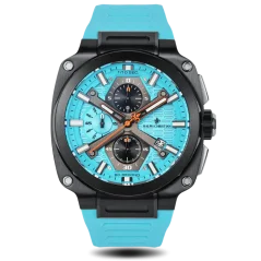Černé pánské hodinky Ralph Christian s gumovým páskem The Titan Chrono Aqua Volt 45,5MM