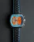 Men's silver Straton Watches with leather strap Speciale Blue / Orange 42MM