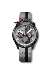 Schwarze Herrenuhr Bomberg Watches mit Gummiband Racing HOCKENHEIM 45MM