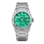 Zilveren herenhorloge van Aisiondesign Watches met stalen riem HANG GMT - Green MOP 41MM Automatic