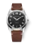 Męski srebrny zegarek Nivada Grenchen ze skórzanym paskiem Antarctic 35002M14 35MM