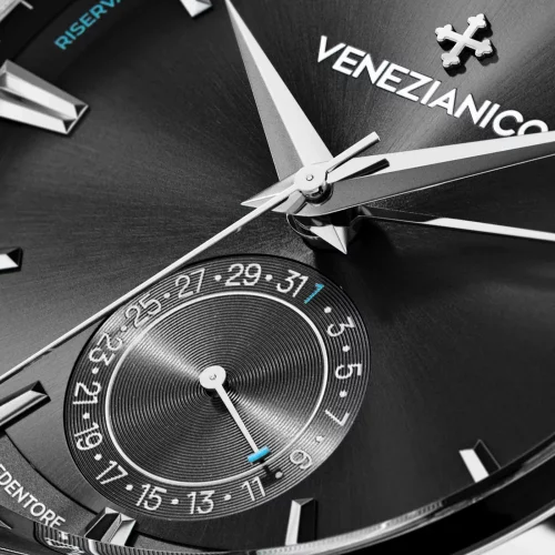Męski srebrny zegarek Venezianico ze stalowym paskiem Redentore Riserva di Carica 1321504C 40MM