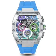 Men's silver Ralph Christian watch with a rubber band The Intrepid Sport - Northern Lights 42,5MM