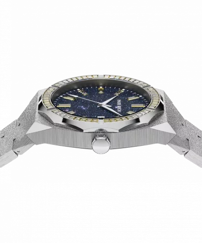 Ασημένιο ρολόι Paul Rich για άντρες με ιμάντα από χάλυβα Banana Split Frosted Star Dust - Silver 45MM Limited edition