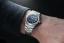 Montre Nivada Grenchen pour homme de couleur argent avec bracelet en caoutchouc F77 DARK BLUE 68010A77 37MM Automatic