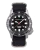 Stříbrné pánské hodinky Momentum s textilním páskem Torpedo Black Web NATO Solar 44MM