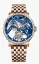 Zlaté pánské hodinky Agelocer s ocelovým páskem Tourbillon Series Gold / Blue Ruby 40MM
