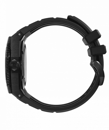Čierne pánske hodinky Paul Rich s gumovým pásikom Aquacarbon Pro Shadow Black - Sunray 43MM Automatic