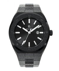 Men's black Paul Rich watch with steel strap Signature Frosted Barons Black 45MM