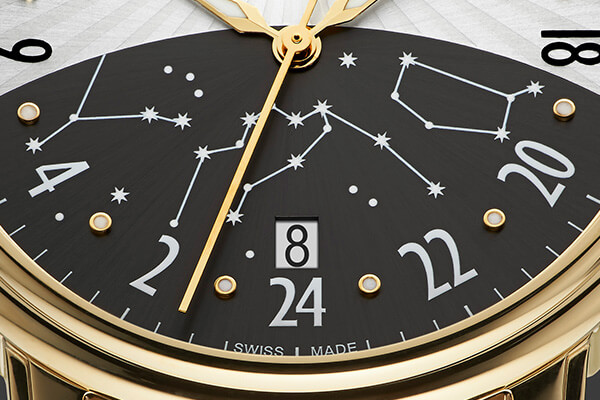 Relógio masculino Epos em ouro com pulseira de couro Emotion 24H 3390.302.22.38.25 41MM Automatic