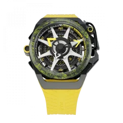 Men's Mazzucato black watch with rubber strap RIM Monza Black / Yellow - 48MM Automatic