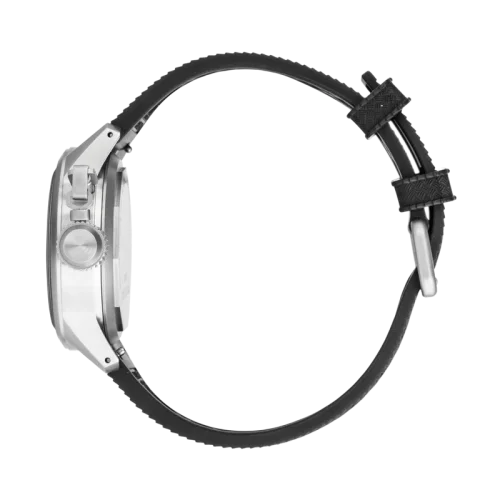 Relógio Praesidus prata para homens com pulseira de borracha A-5 UDT: Black Rubber Tropic 38MM Automatic