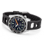 Strieborné pánske hodinky Squale s gumovým pásikom 1521 Black Blasted - Silver 42MM Automatic