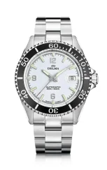 Montre Delma Watches pour homme de couleur argent avec bracelet en acier Santiago Silver / White 43MM Automatic