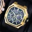 Zlaté pánské hodinky Ralph Christian s gumovým páskem The Equinox Chrono - Golden Eclipse 47MM