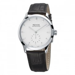 Stříbrné pánské hodinky Epos s koženým páskem Originale 3408.208.20.10.15 39MM Automatic