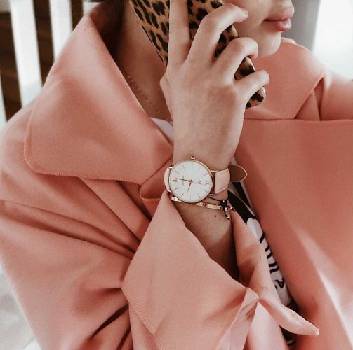Orologio da donna Paul Rich in oro con cinturino in vera pelle - Pink Leather