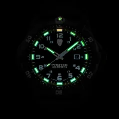 Schwarze Herrenuhr ProTek Watches mit Gummiband Dive Series 1004 42MM