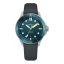 Strieborné pánske hodinky Circula Watches s gumovým pásikom DiveSport Titan - Petrol / Petrol Aluminium 42MM Automatic