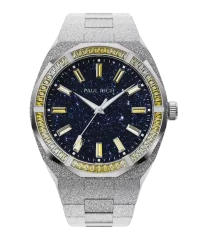 Stříbrné pánské hodinky Paul Rich s ocelovým páskem Banana Split Frosted Star Dust - Silver 45MM Limited edition