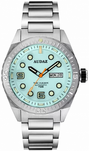 Reloj Audaz Watches plateado para hombre con correa de acero Tri Hawk ADZ-4010-02 - Automatic 43MM