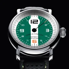 Montre Ferro & Company pour hommes en argent avec bracelet en cuir Distinct 3 British Racing Green 42MM Automatic