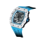 Biały męski zegarek Tsar Bomba Watch z gumką TB8208CF - White Blue Automatic 43,5MM