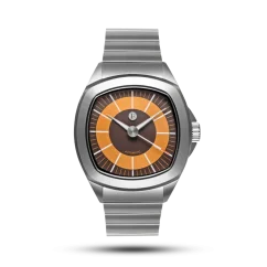 Montre Ferro & Company pour hommes en argent avec bracelet en acier TIME MASTER 70 ORANGE 39MM
