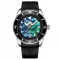 Černé pánské hodinky Phoibos Watches s gumovým páskem Wave Master PY010ER - Automatic 42MM