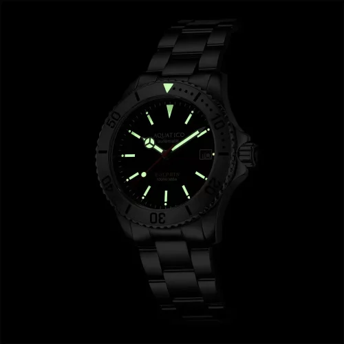 Relógio Aquatico Watches prata para homens com pulseira de aço Dolphin Dive Watch Tiffany Blue Dial 39MM