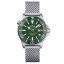 Strieborné pánske hodinky Davosa s oceľovým pásikom Argonautic BG Mesh - Silver/Green 43MM Automatic