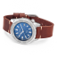 Męski srebrny zegarek Squale dia ze skórzanym paskiem 1521 Onda Leather - Silver 42MM Automatic