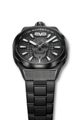 Černé pánské hodinky Bomberg s ocelovým páskem METROPOLIS MEXICO CITY 43MM Automatic
