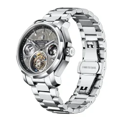 Relógio Waldhoff bracelete de aço prateado para homem Continental Obsidian 41MM Automatic