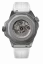 Relógio Undone Watches prata para homens com pulseira de borracha AquaLume White 43MM Automatic