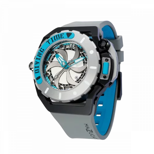 Čierne pánske hodinky Mazzucato s gumovým pásikom RIM Scuba Black / Silver - 48MM Automatic