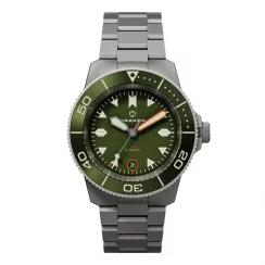 Men's silver Draken watch with steel strap Tugela – Double Drab 42MM