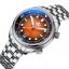 Ασημένιο ρολόι Phoibos Watches για άντρες με ιμάντα από χάλυβα Eagle Ray 200M - PY039F Sunray Orange Automatic 41MM