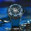 Zwart herenhorloge van Nsquare met rubberen band FIVE ELEMENTS Black / Blue 46MM Automatic