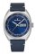 Męski srebrny zegarek Delbana Watches ze skórzanym paskiem Locarno Silver / Blue 41,5MM